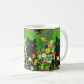 Black Kitty Floral Tasse (VorderseiteRechts)
