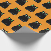 Black Kitty Green Eyes Custom Geschenkpapier (Ecke)