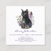 Black Kitty Square Business Card Quadratische Visitenkarte (Rückseite)