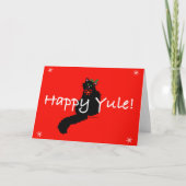 Black Kitty Weihnachten Card (Vorderseite)