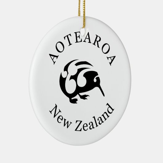 Black KIWI mit Koru Keramik Ornament (Rechts)