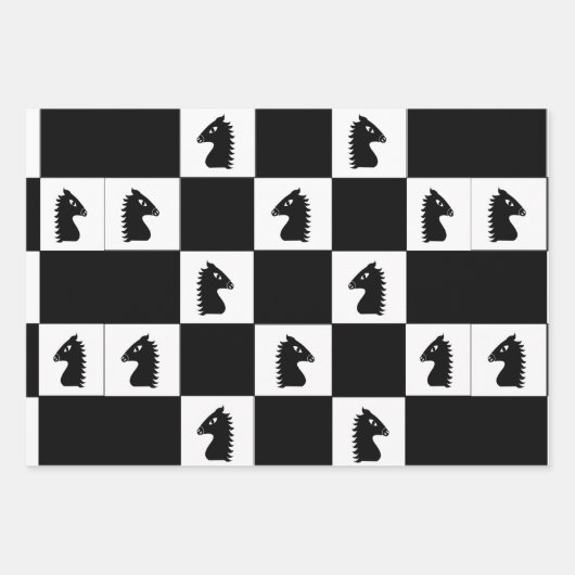 Black Knight Schach Game Geschenkpapier Set (Vorderseite 3)