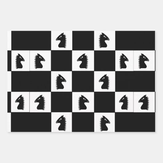 Black Knight Schach Game Geschenkpapier Set (Vorderseite)