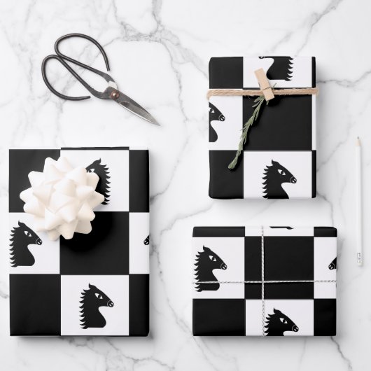 Black Knight Schach Game Geschenkpapier Set (Vorderseite)