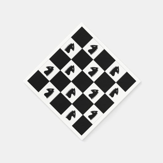 Black Knight Schach Game Serviette (Ecke)