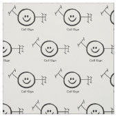 Black Kontur Happy Ham Logo und Call Sign Fabric Stoff (Muster)