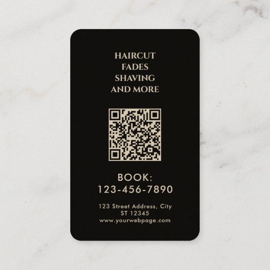 Black kraft Ace of spades barber shop Visitenkarte (Rückseite)