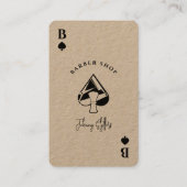 Black kraft Ace of spades barber shop Visitenkarte (Vorderseite)
