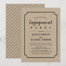 Black & Kraft | Classic Wedding Engagement Party Einladung