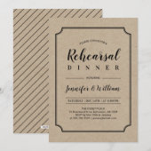 Black & Kraft | Classic Wedding Probe Dinner Einladung (Vorne/Hinten)