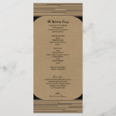 Black Kraft Minimal Moderne Linien Hochzeitsprogra Programm (Rückseite)