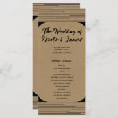 Black Kraft Minimal Moderne Linien Hochzeitsprogra Programm (Vorne/Hinten)