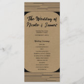 Black Kraft Minimal Moderne Linien Hochzeitsprogra Programm (Vorderseite)