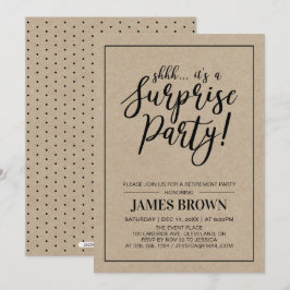 Black & Kraft | Modern Surprise Retirement Party Einladung