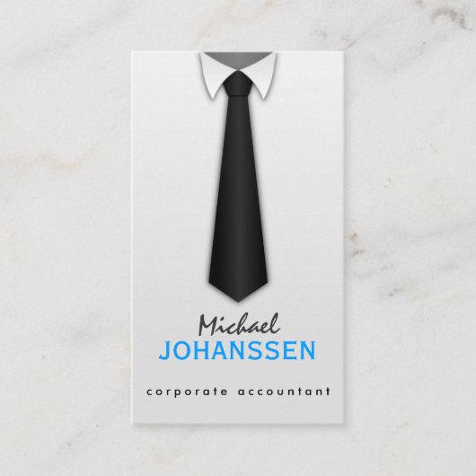 Black Krawatte Accountant-Visitenkarten des weißen Visitenkarte (Vorderseite)