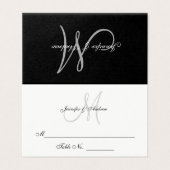 Black Krawatte Affair Elegant Monogram Names Weddi (Außenseite Aufgefaltet)