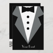 Black Krawatte Affäre Einladung (Vorne/Hinten)