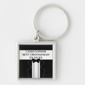 Black Krawatte Best Trauzeuge Tuxedo Wedding Schlü Schlüsselanhänger (Vorne)