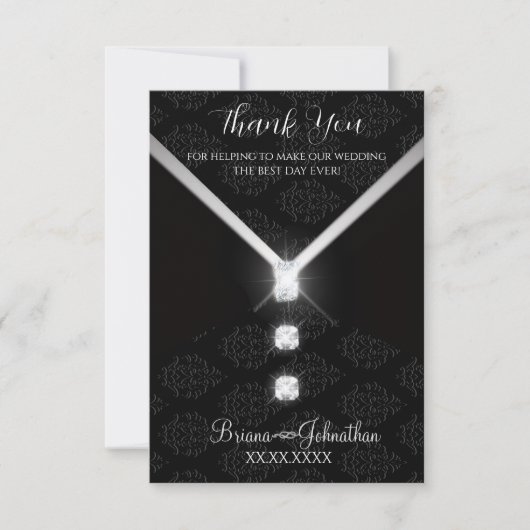 Black Krawatte Diamond Danke Karte (Vorderseite)