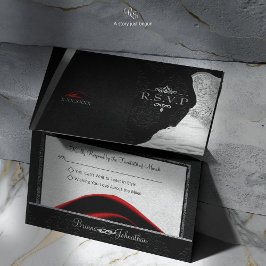 Black Krawatte Diamond RSVP Karte