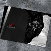 Black Krawatte Diamond RSVP Karte