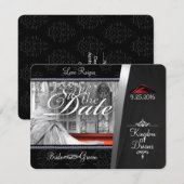 Black Krawatte Diamond Save the Date (Vorne/Hinten)