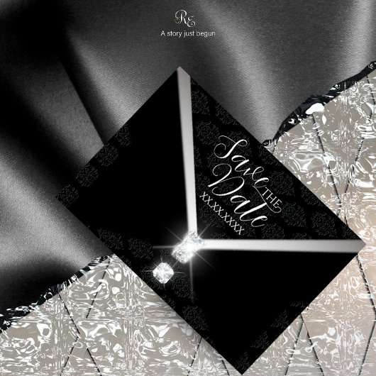 Black Krawatte Diamond Save the Date