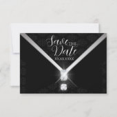 Black Krawatte Diamond Save the Date (Vorderseite)