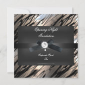 Black Krawatte Dinner Silver Sepia Schwarz Einladung (Rückseite)