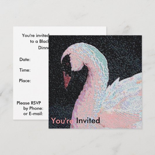 Black Krawatte Dinner Tanz Einladung (Vorne/Hinten)