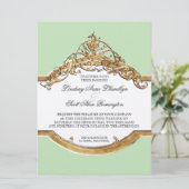 Black Krawatte Elegance 2, Golden Wedding Einladun Einladung (Stehend Vorderseite)