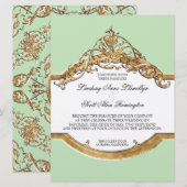 Black Krawatte Elegance 2, Golden Wedding Einladun Einladung (Vorne/Hinten)