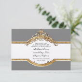 Black Krawatte Elegance 2, Golden Wedding Receptio Einladung (Stehend Vorderseite)