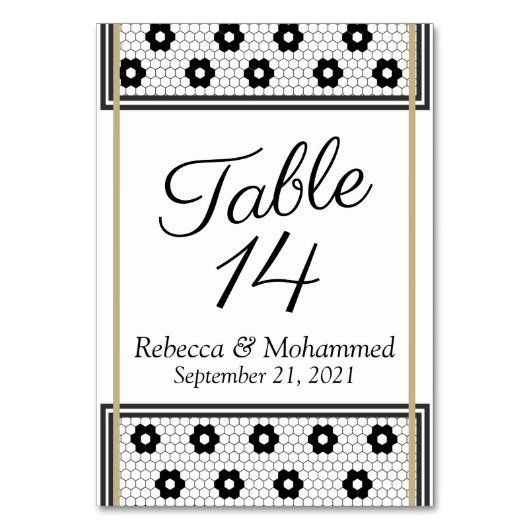 Black Krawatte French Bistro Tischnummer (Vorderseite)