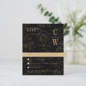Black Krawatte Hochzeitthema Vintag Gold Damask (Stehend Vorderseite)