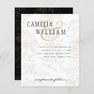 Black Krawatte Hochzeitthema Vintag Gold Damask