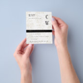 Black Krawatte Hochzeitthema Vintag Gold Damask Flyer (Gruppe)