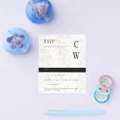 Black Krawatte Hochzeitthema Vintag Gold Damask Flyer (Einzeln)