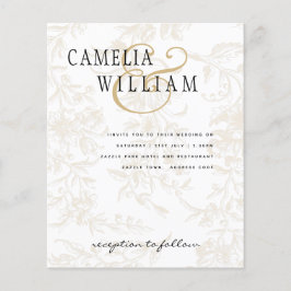 Black Krawatte Hochzeitthema Vintag Gold Damask Flyer