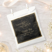 Black Krawatte Hochzeitthema Vintag Gold Damask Geschenktütchen (Ausgeschnitten)