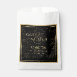 Black Krawatte Hochzeitthema Vintag Gold Damask Geschenktütchen