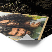 Black Krawatte Hochzeitthema Vintag Gold Damask Poster (Ecke)