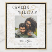 Black Krawatte Hochzeitthema Vintag Gold Damask Weinetikett (Einzelnes Label)