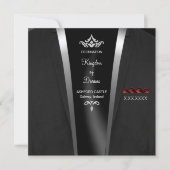 Black Krawatte Luxe Reiseziel Einladung (Vorderseite)