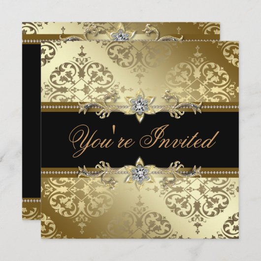 Black Krawatte Party Einladung (Vorne/Hinten)