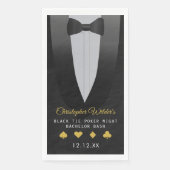 Black Krawatte Poker Night Bachelor Party Serviette (Vorderseite)