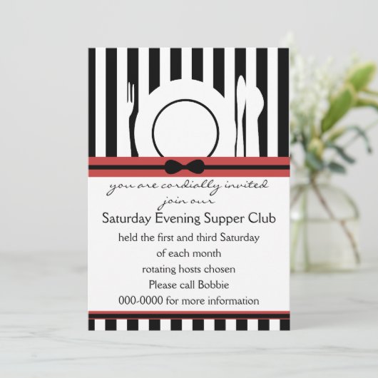 Black Krawatte Superior Einladung (Stehend Vorderseite)