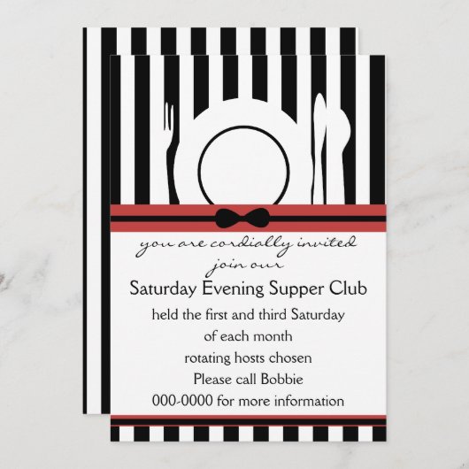 Black Krawatte Superior Einladung (Vorne/Hinten)