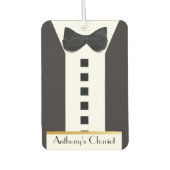 Black Krawatte Tuxedo 🎩 Funny Monogram Autolufterfrischer (Vorderseite)