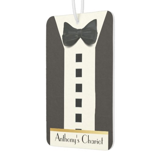 Black Krawatte Tuxedo 🎩 Funny Monogram Autolufterfrischer (Links)